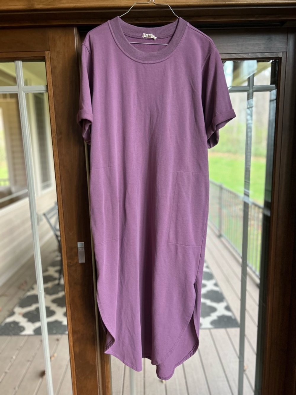 easel Purple Midi T-Shirt Dress